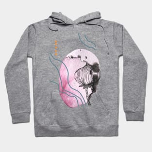 abstract watercolor botanical illustration. Minimalistic boho style Hoodie